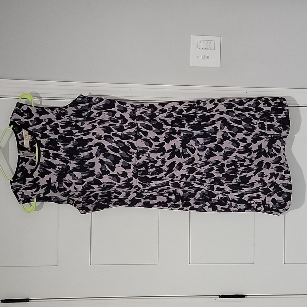 LOFT Leopard Fitted A-Line Dress, Size 10